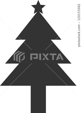 Christmas tree monochrome simple vector icon illustration 120155082