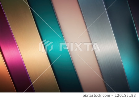 Colourful metallic plate background. 120155188