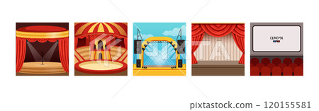 Colorful Stage and Scene for Concert and Performance Vector Set Colorful Stage and Scene for Concert and Performance Vector Set 120155581