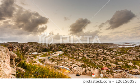 Camper park and coastline near Lindesnes lighthouse 120156053