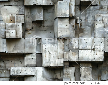 Seamless Urban Textured Concrete Wall Background, Generative AI Design 120156158