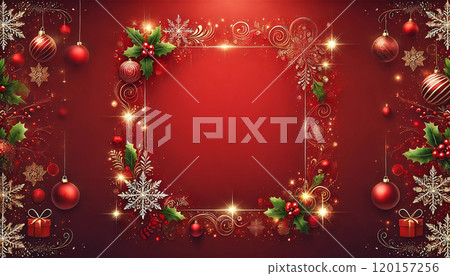 Shiny red background with light circular ornament design 120157256