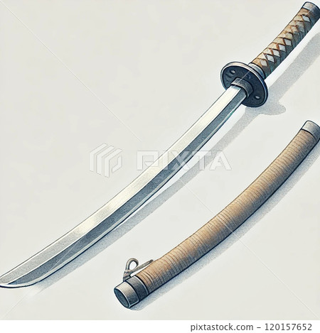 大太刀的簡單水彩插圖 大太刀的簡單水彩插圖 120157652