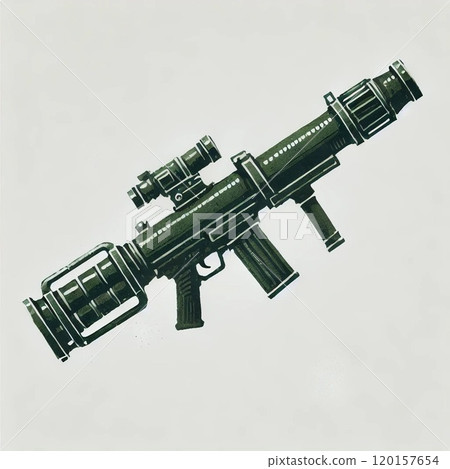 Simple watercolor illustration of a rocket launcher 120157654