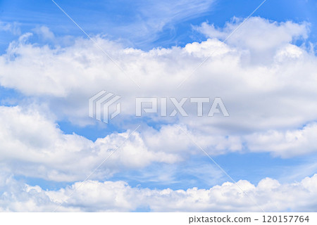 White clouds in a bright blue sky. The beauty of the nature White clouds in a bright blue sky. The beauty of the nature 120157764