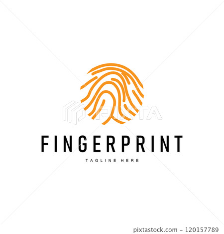 Simple and elegant modern identity fingerprint logo technology design for business branding 120157789