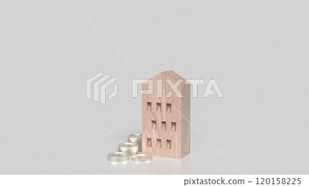 The House and coins for property or investment concept 3d rendering. 120158225