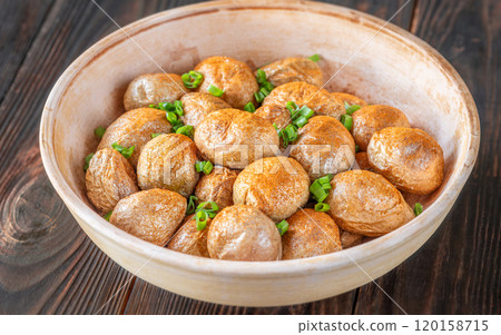 Roasted baby potatoes 120158715