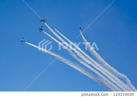 Blue Impulse doing acrobatic flight Blue Impulse doing acrobatic flight 120159080