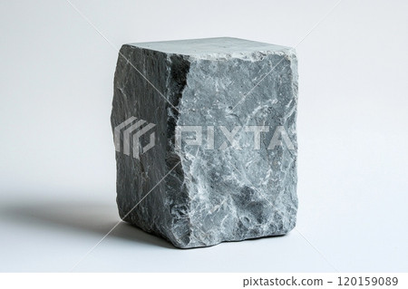 rectangular concrete marker stands prominently embodying minimalist aesthetic its sharp lines and smooth texture emphasizing simplicity and modernity. 120159089