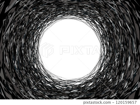 A circle frame with overlapping monochrome line spirals A circle frame with overlapping monochrome line spirals 120159657
