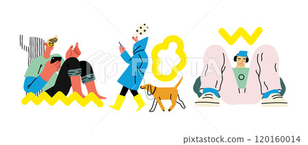 Creative workspace, modern flat vector concept illustration of a person working with a computer Remote work, flexibility, independence, efficiency, mobility, synergy, freedom Creative workspace, modern flat vector concept illustration of a person working with a computer Remote work, flexibility, independence, efficiency, mobility, synergy, freedom 120160014