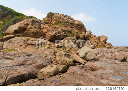 Eroded Rocky Cliffside with Sparse Vegetation 120160101