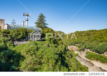 View from Amagase Dam towards the management office, Uji City, Kyoto Prefecture View from Amagase Dam towards the management office, Uji City, Kyoto Prefecture 120160118