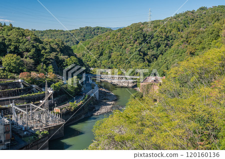 View of the Uji River from Amagase Dam, Uji City, Kyoto Prefecture 120160136