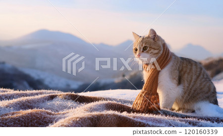 Cat with a muffler 120160339