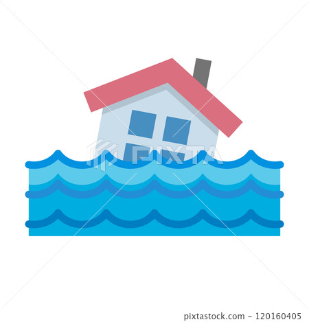 因洪水和海嘯而受損的房屋 120160405