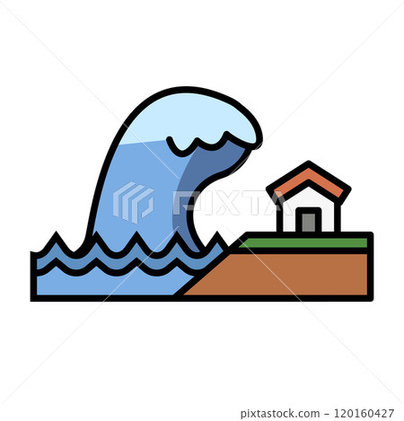 海嘯和房子圖標 120160427