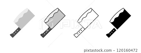 Chinese knife icon set 120160472