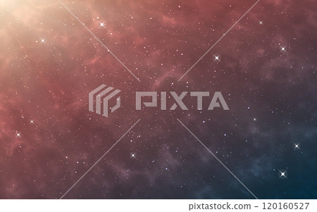 Galaxy background. Cosmic dust and sunbeams. Starry universe with magic light. Realistic cosmos wallpaper. Outer space with stardust effect. Vector illustration 120160527