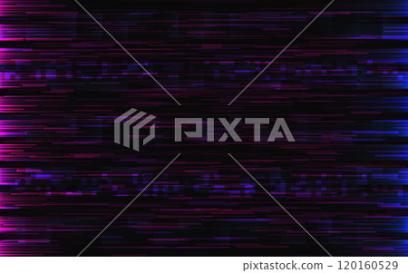 Glitch cyberpunk effect. Color digital distortions. Abstract overlay lines. Modern computer noise. Video screen error. Random geometric elements. Vector illustration 120160529