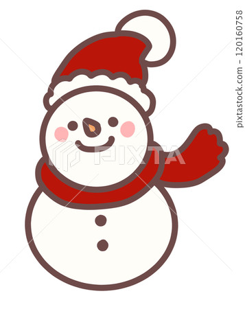 Snowman with Santa hat 120160758