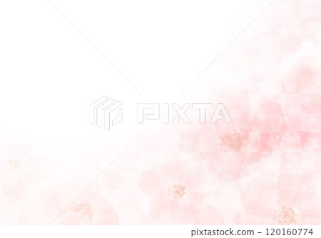 Cherry blossoms on Japanese paper with checkered pattern 120160774