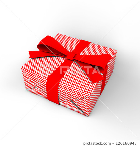 Gift Box. Template for Present, Valentine, Birthday or Wedding Banners. 3D Illustration. File with Clipping Path. 120160945