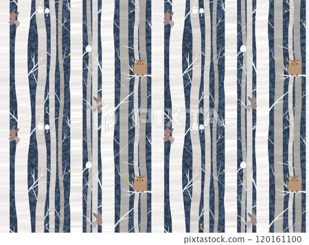 Birch and forest animals seamless pattern ⑤' Birch and forest animals seamless pattern ⑤' 120161100