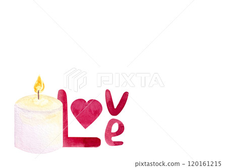 White burning candle with hand written red word love becide it watercolor illustration isolated on white. Perfect for St Valentine cards, romantic invitations, stickers, stationary decor, packages. White burning candle with hand written red word love becide it watercolor illustration isolated on white. Perfect for St Valentine cards, romantic invitations, stickers, stationary decor, packages. 120161215
