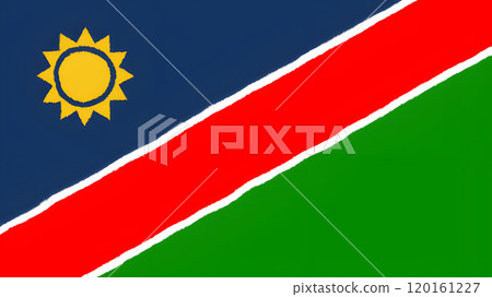 Hand-drawn flag of Namibia. 120161227
