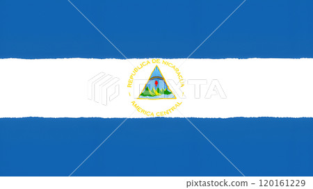 手繪的尼加拉瓜國旗。 手繪的尼加拉瓜國旗。 120161229