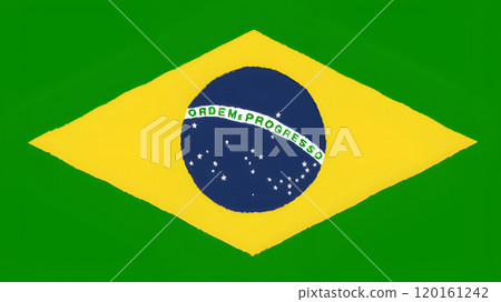 手繪巴西國旗。 120161242