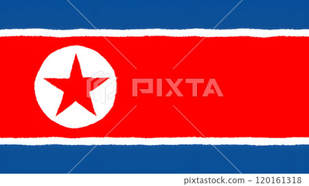 手繪的朝鮮國旗。 手繪的朝鮮國旗。 120161318