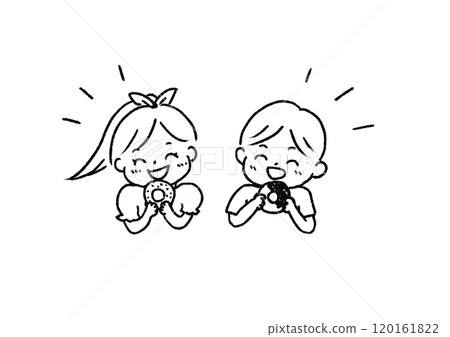 孩子們開心地吃甜甜圈 孩子們開心地吃甜甜圈 120161822