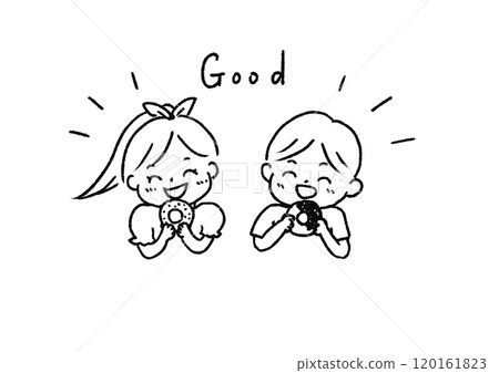 孩子們開心地吃甜甜圈 120161823