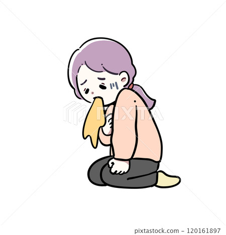 一名感到噁心並嘔吐的婦女的插圖 120161897