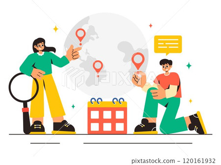 Outsourcing Business Vector Illustration featuring of the Teamwork, Company Growth, Investment, and Project Delegation, displayed in a Background 120161932