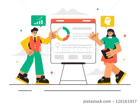 Outsourcing Business Vector Illustration featuring of the Teamwork, Company Growth, Investment, and Project Delegation, displayed in a Background 120161937