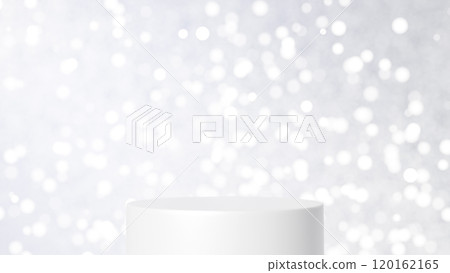 Round light and white pedestal on a white background. 3D (horizontal) Round light and white pedestal on a white background. 3D (horizontal) 120162165