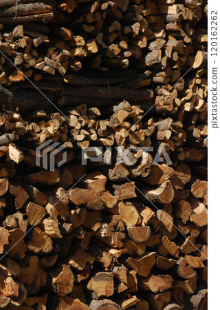 Stocked firewoods in old house Stocked firewoods in old house 120162262