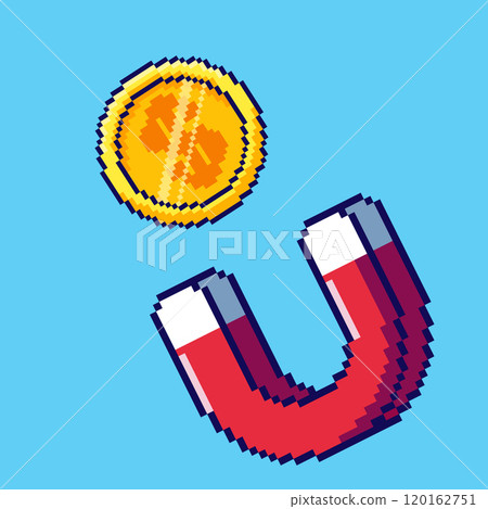 Pixel art Magnet Attracts Money game asset design Pixel art Magnet Attracts Money game asset design 120162751