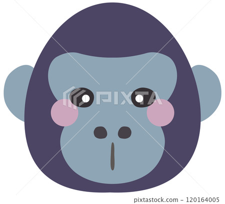 可愛的大猩猩插畫臉向量素材 120164005