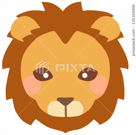 可愛的獅子插畫臉向量素材 可愛的獅子插畫臉向量素材 120164006
