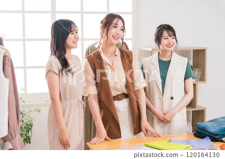 Women who work in fashion designers, pattern makers, stylists, and apparel. Women who work in fashion designers, pattern makers, stylists, and apparel. 120164130