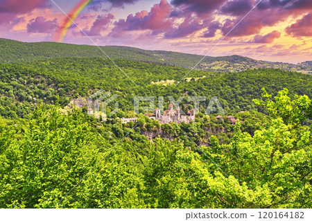 Spectacular view of Motsameta Monastery, hidden away in the forest Spectacular view of Motsameta Monastery, hidden away in the forest 120164182