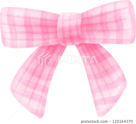 Coquette pink bow ribbon watercolor 120164370