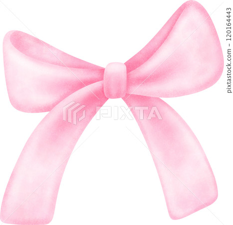 Coquette pink bow ribbon watercolor 120164443