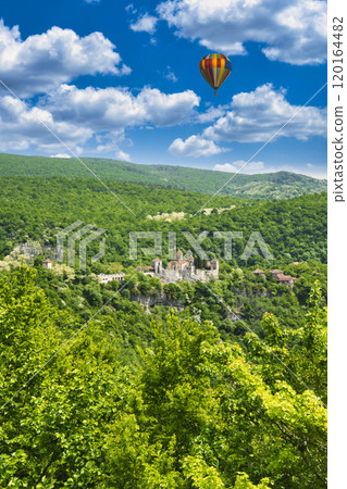 Spectacular view of Motsameta Monastery, hidden away in the forest 120164482
