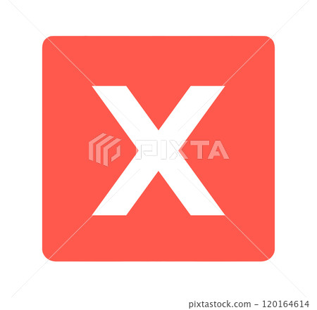 Simple red X icon 120164614
